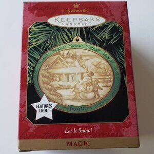 NWT - Hallmark Let It Snow! Features Light - 1999 Hallmark Keepsake Ornament